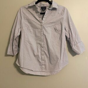 Liz Claiborne Black and White Striped Shirt